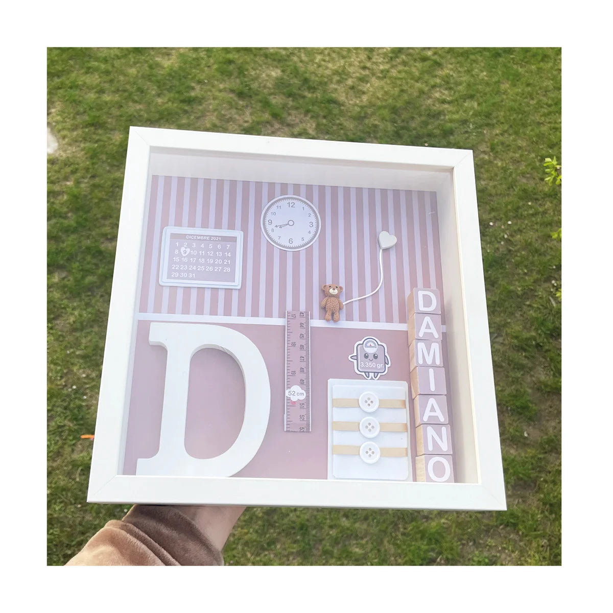 Quadretto nascita 3D a tema orsetto personalizzato