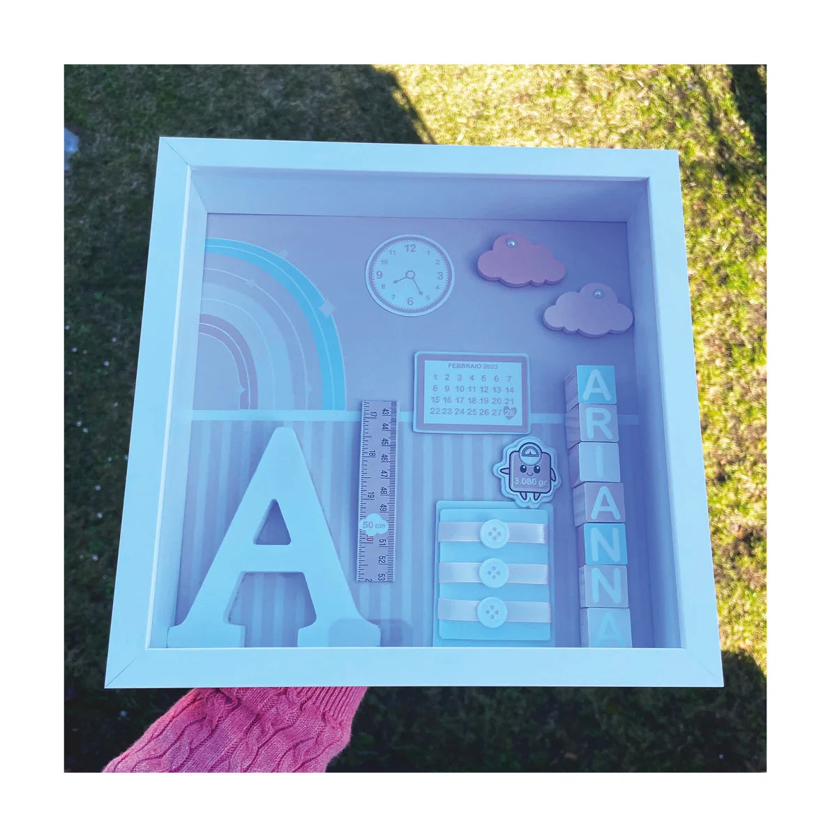 Quadretto Nascita Arcobaleno