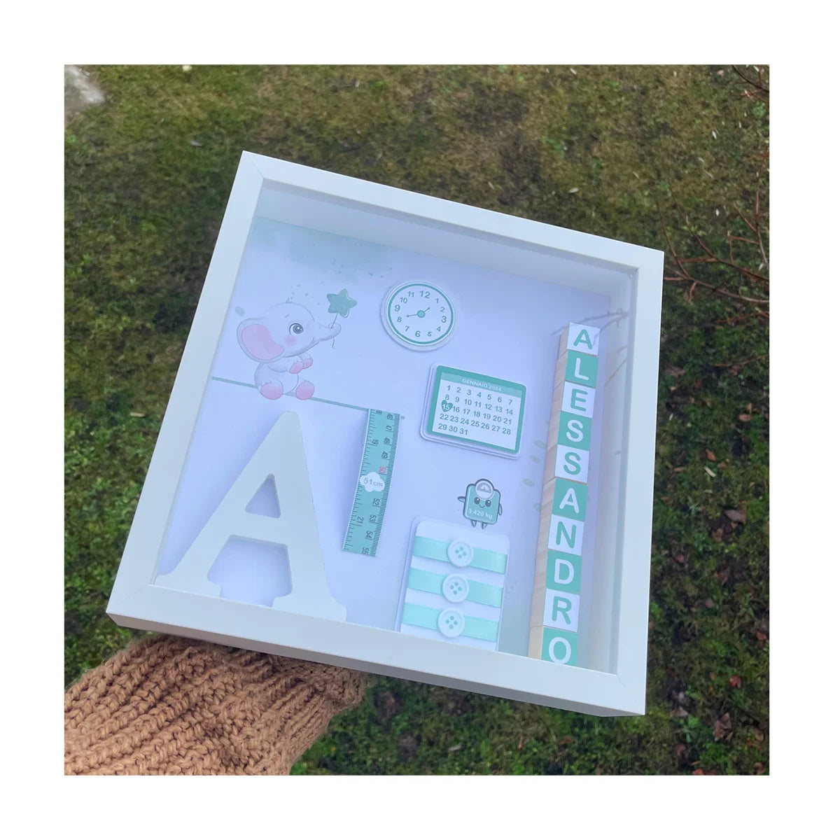 Quadretto Nascita Elefantino