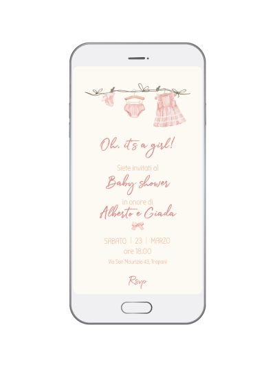Invito Digitale Baby shower Mini dress • Bimba