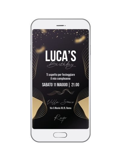 Invito Digitale Oro • Per Lui
