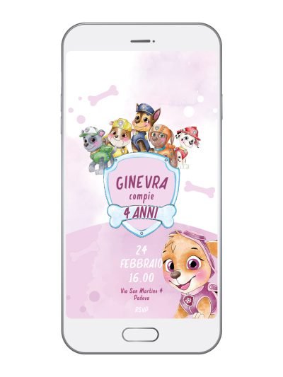 Invito Digitale Paw Patrol • Bimba