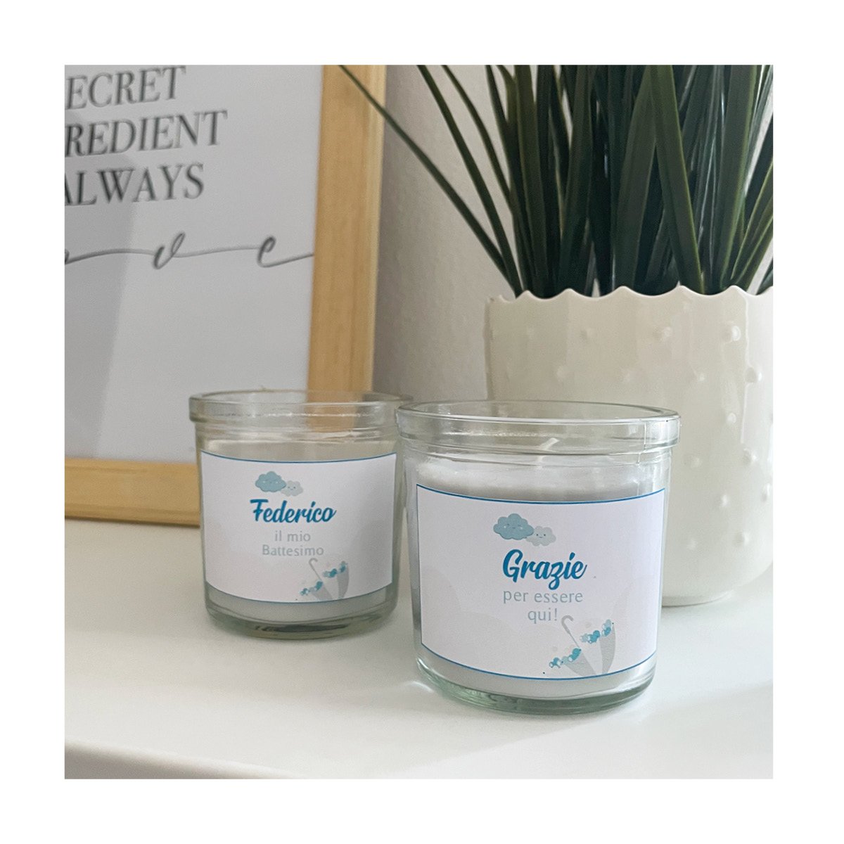 Candela profumata Battesimo Nuvoletta • Bimbo - immagine 3