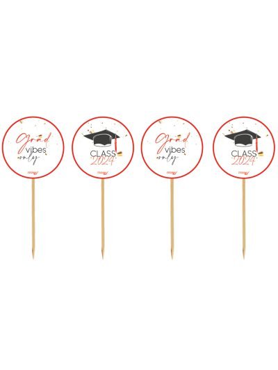 Topper Buffet Laurea Rosso e Oro