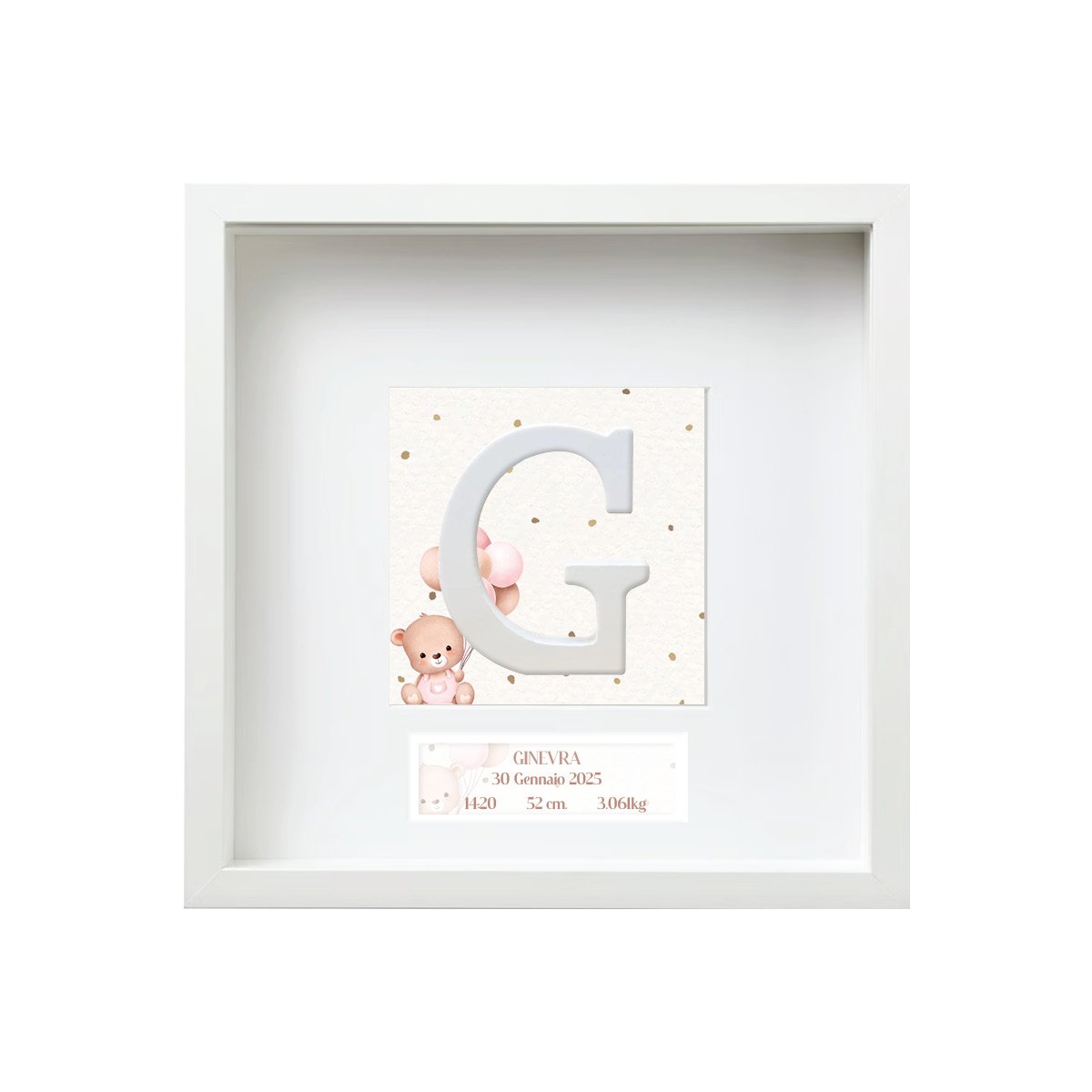 Quadretto Nascita Orsetto • Bimba - immagine 2
